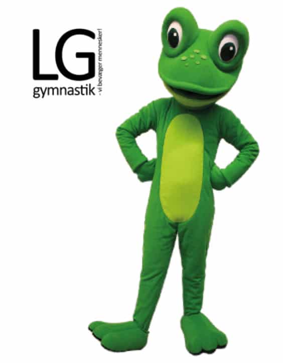 Maskotten Frø til LG Gymnastik