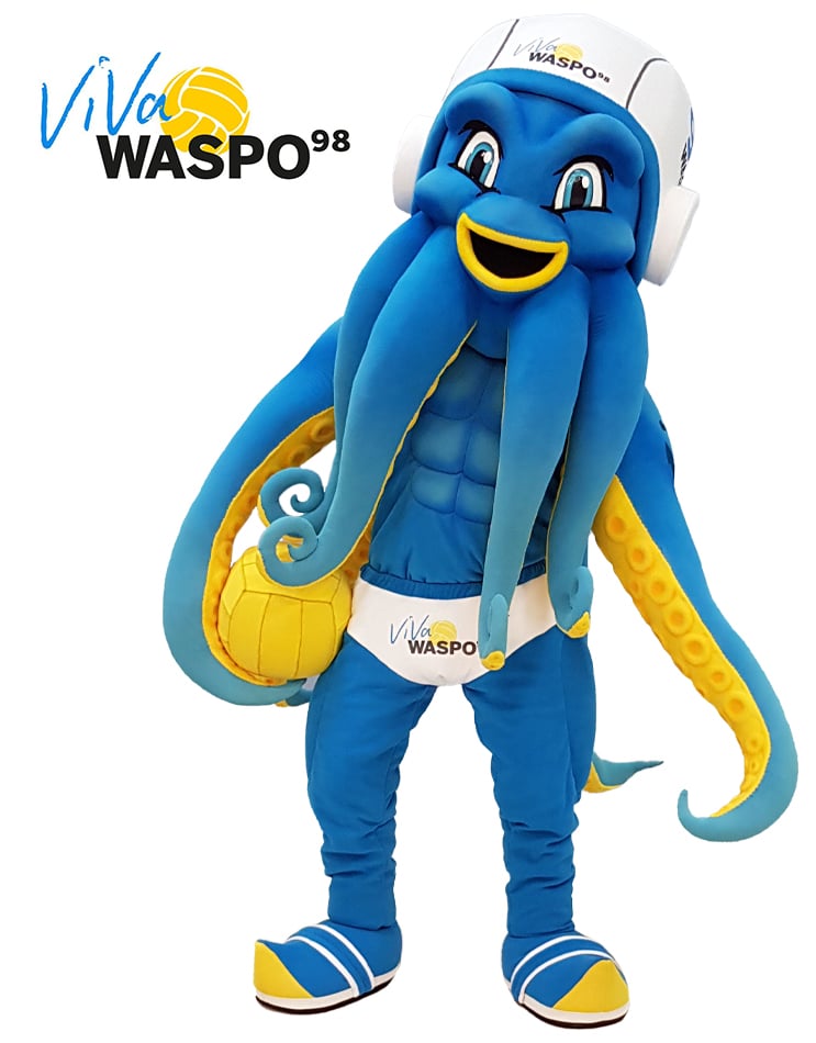 Maskot blæksprutte til Viva Waspo